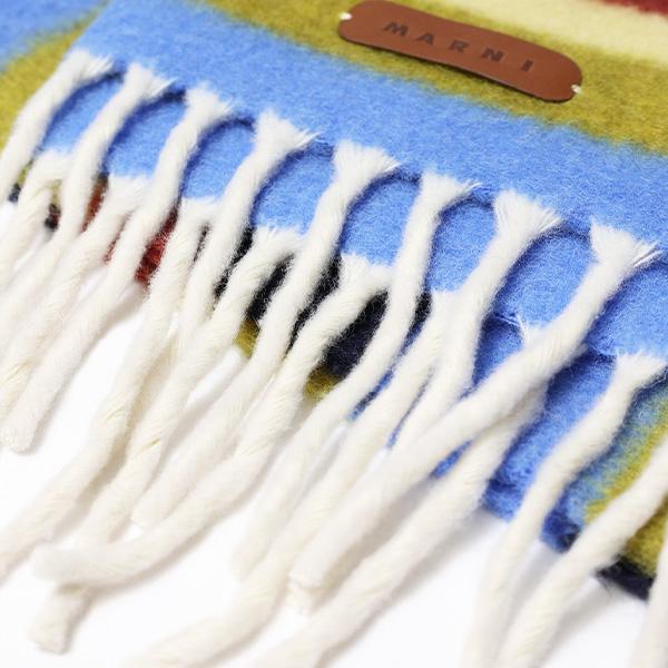 【専用】MARNI マフラー アルパカ フリンジ付き ロゴ ストライプ マルニ MARNI マフラー アルパカ フリンジ付き ロゴ ストライプ