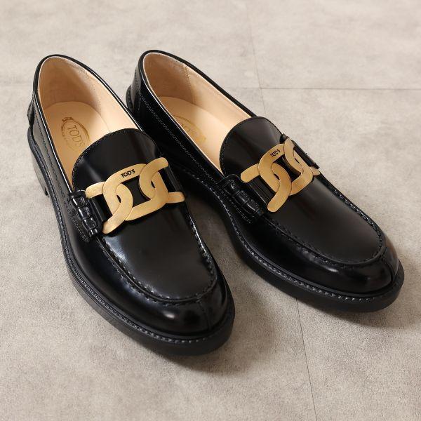 TOD'Sトッズ KATE チェーンモチーフ レザー ローファー 23.5cm】TOD'Sトッズ KATE チェーンモチーフ レザー ローファー