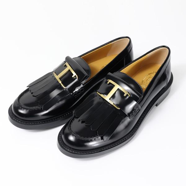 TODS トッズ T TIMELESS Fringe Leather Loafers レザー ローファー Tタイムレス 本革 メタルロゴ
