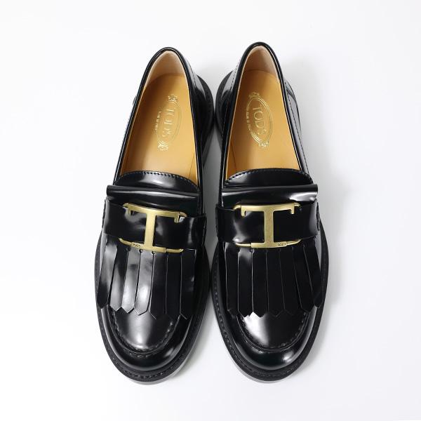 TODS トッズ T TIMELESS Fringe Leather Loafers レザー ローファー Tタイムレス 本革 メタルロゴ