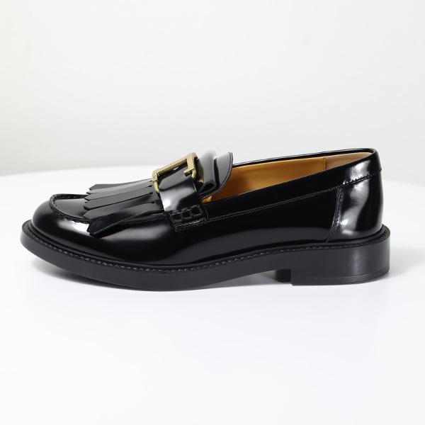 TODS トッズ T TIMELESS Fringe Leather Loafers レザー ローファー Tタイムレス 本革 メタルロゴ