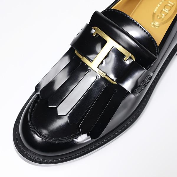 TODS トッズ T TIMELESS Fringe Leather Loafers レザー ローファー Tタイムレス 本革 メタルロゴ