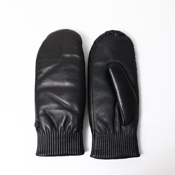 CANADA GOOSE カナダグース Leather Rib Luxe Mitt 手袋 ミトン リブ グローブ 防寒 ロゴ スマホOK 本革