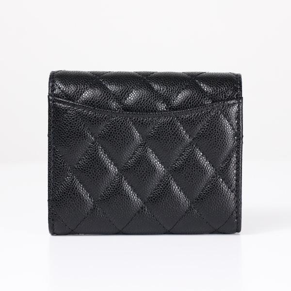 CHANEL シャネル 三つ折り財布 クラシック スモール マトラッセ カーフスキン キャビアスキン AP0229 B10583 C3906の画像