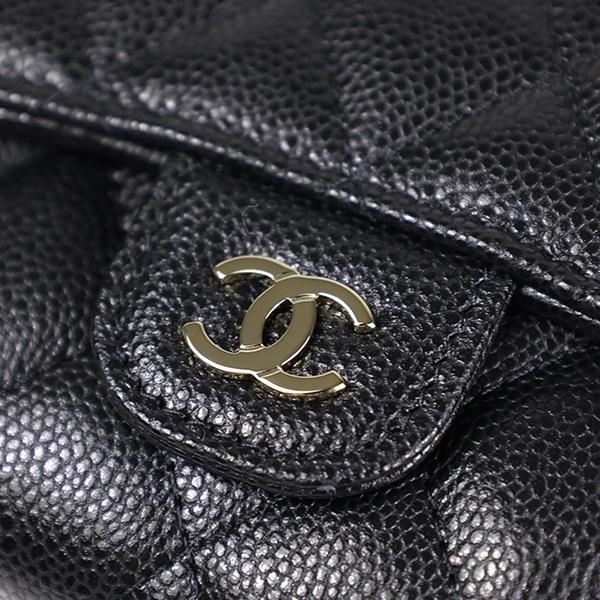CHANEL シャネル 三つ折り財布 クラシック スモール マトラッセ カーフスキン キャビアスキン AP0229 B10583 C3906の画像