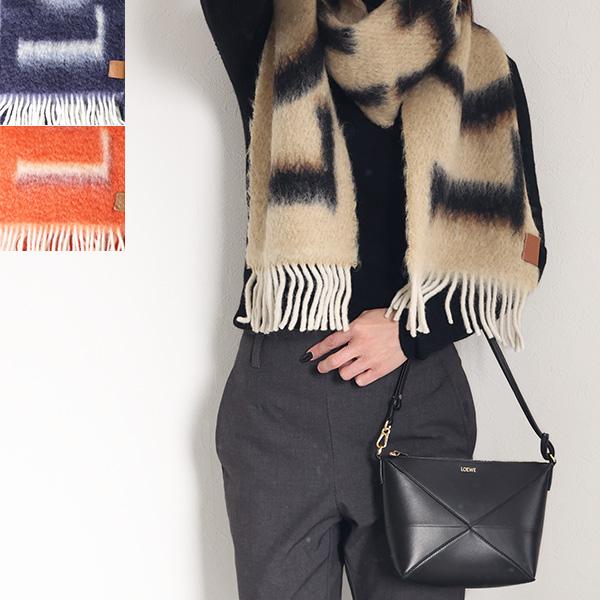 LOEWE（ロエベ） マフラー ストール フリンジ アナグラムロゴ ウール