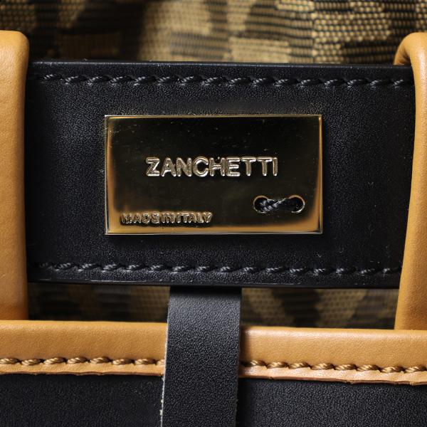 ZANCHETTI ザンケッティ WOVEN SMALL BUCKET BAG WBUS 734 ウーブン スモール バケットバッグ ショルダーバッグ ハンドバッグ 鞄 巾着 ロゴ レザー レディースの画像