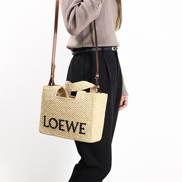 未使用級 ロエベ ラフィア ノベルティ カゴバッグ カゴ ショルダー 肩掛け LOEWE（ロエベ） かごバッグ DRAWSTRING POCKET ドローストーリング