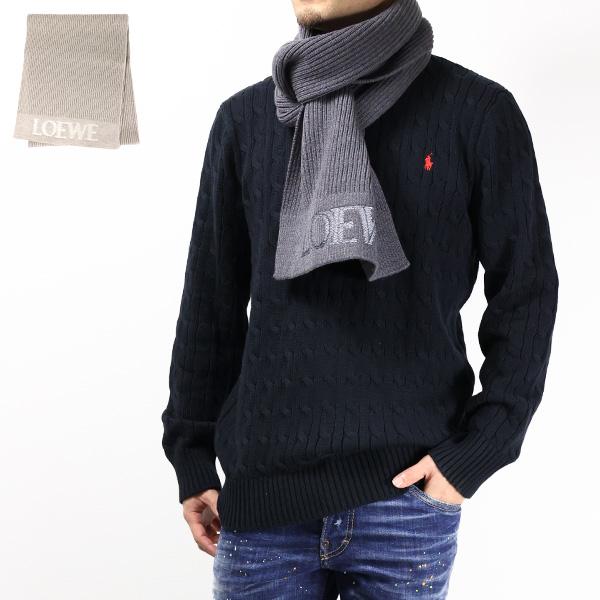 LOEWE（ロエベ） WOOL SCARF マフラー リブ エンブロイダリー ロゴ