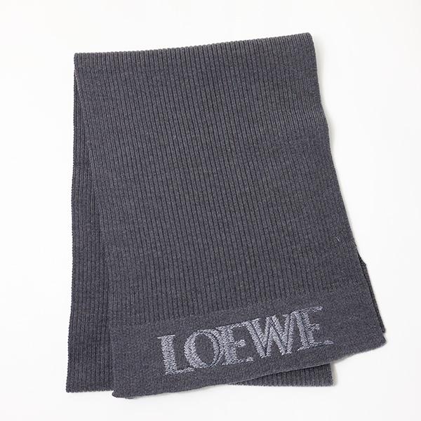 LOEWE（ロエベ） WOOL SCARF マフラー リブ エンブロイダリー ロゴ