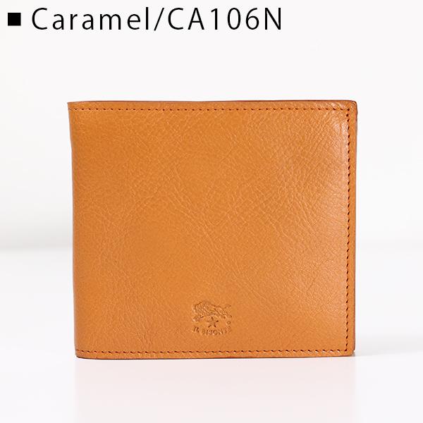 IL BISONTE オレンジ 二つ折り財布 IL BISONTE イルビゾンテ 財布 二つ折り エッジフラップ 二