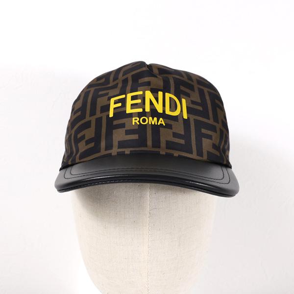 FENDI フェンディ キャップ 帽子 FFロゴ ズッカ柄 レザー 本革 FENDI フェンディ キャップ 帽子 FFロゴ ズッカ柄 レザー 本革