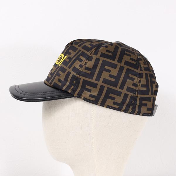 FENDI フェンディ キャップ 帽子 FFロゴ ズッカ柄 レザー 本革 FENDI フェンディ キャップ 帽子 FFロゴ ズッカ柄 レザー 本革