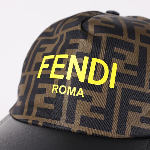 FENDI フェンディ キャップ 帽子 FFロゴ ズッカ柄 レザー 本革 FENDI フェンディ キャップ 帽子 FFロゴ ズッカ柄 レザー 本革