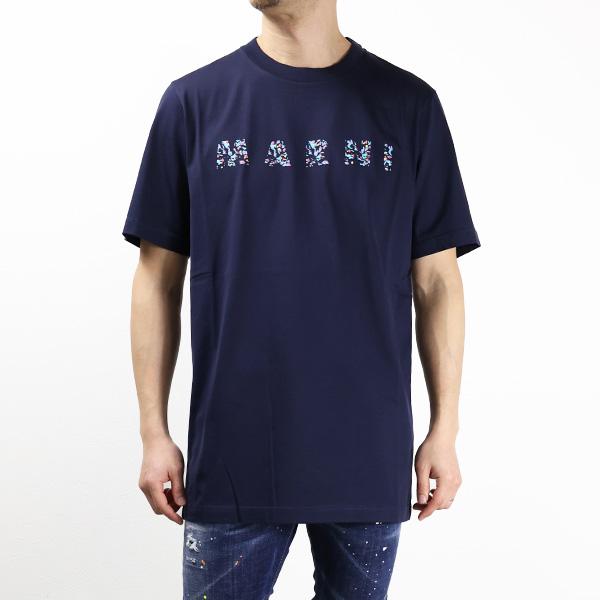 MARNI マルニ Logo T-Shirts Tシャツ 半袖 クルーネック レギュラーフィット コットン ロゴ メンズ HUMU0198PQ USCW21