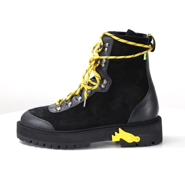 Off-White オフホワイト HIKING BOOT ハイキングブーツ ブーツ ラウンドトゥ レースアップ 厚底 靴 ロゴ メンズ OMIA121E19D68002の画像