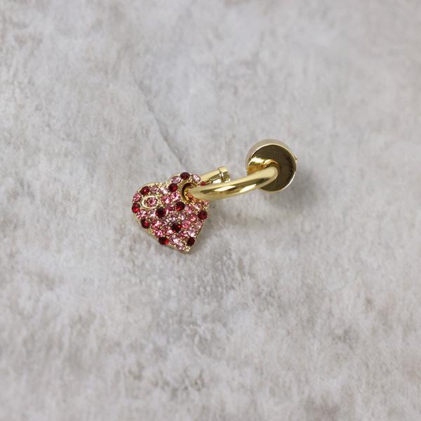 COACH（コーチ） Pave Heart Huggie Earrings 37460453 ハギーピアス