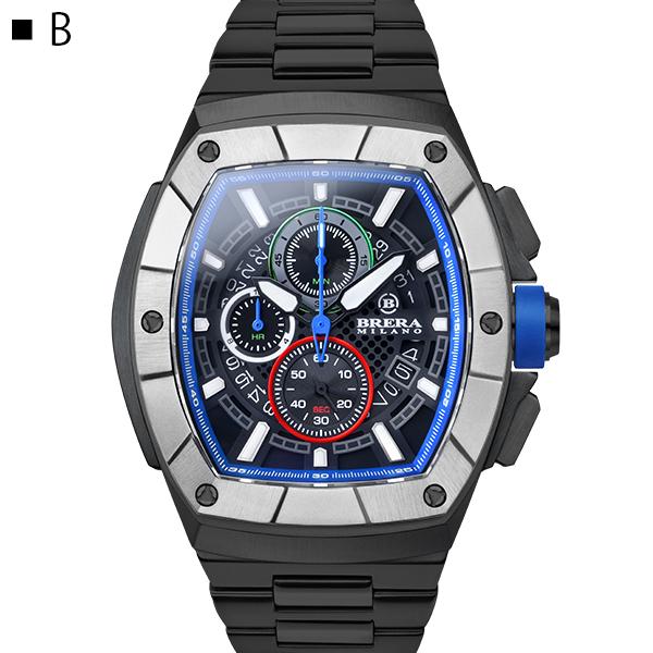 BRERA MILANO ブレラ ミラノ スーパースポルティーボ トノー クォーツ クロノグラフ 腕時計 防水 正規品 メンズ BMSSTNQC4103-BRCの画像