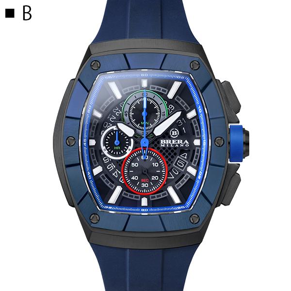 BRERA MILANO ブレラ ミラノ スーパースポルティーボ トノー クォーツ クロノグラフ 腕時計 防水 正規品 メンズ BMSSTNQC4103Bの画像