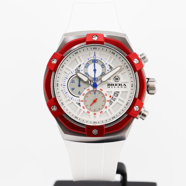 ATOM Milano クロノグラフ 時計 レッド レザーベルト