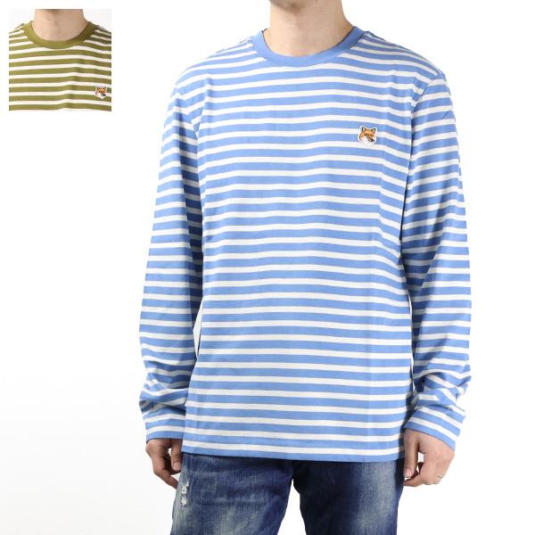 Maison Kitsune メゾンキツネ Fox Head Patch Regular Marin T-Shirt Tシャツ 長袖 クルーネック LM00105 KJ0046