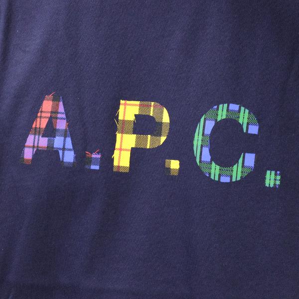 A.P.C. アーペーセー Logo T-Shirts Tシャツ カットソー 半袖 クルーネック コットン ロゴ チェック クラシック メンズ COBQX H26292｜lag-onlinestore｜07