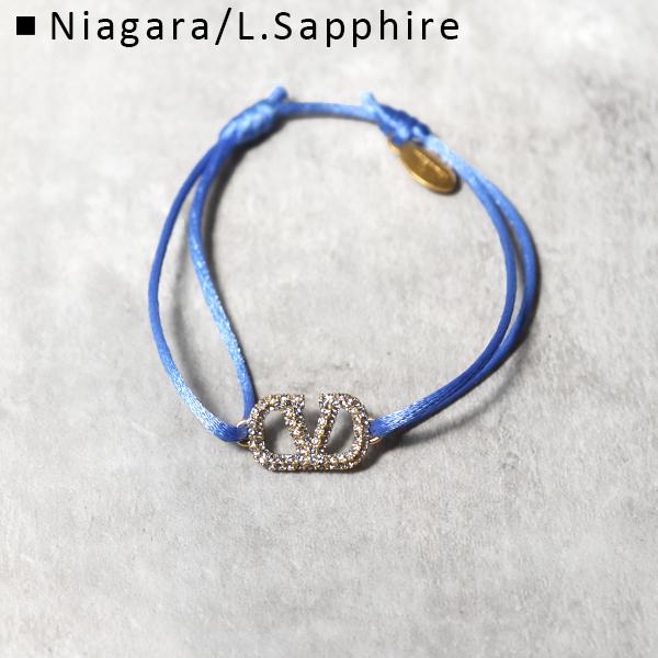 VALENTINO ヴァレンティノ Vlog Signature cotton swarovski bracelet ブレスレット アクセサリー レディース 4W2 J0F81 YABの画像