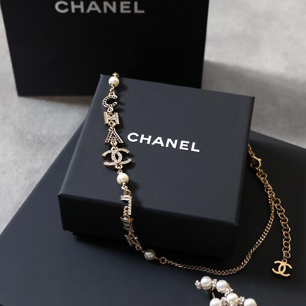 CHANEL（シャネル） CHANEL Logo Rhinestone Necklace ネックレス
