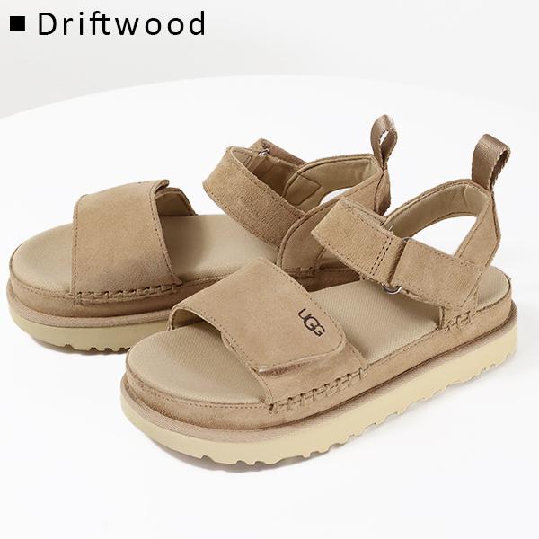 UGG アグ W Goldenstar ゴールデンスター  サンダル バックストラップ 靴 オープントゥ プラットフォーム スエード ロゴ レディース 1136783の画像