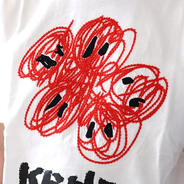 KENZO ケンゾー KENZO DRAWN VARSITY EMBROIDERED ボケフラワー Tシャツ 半袖 クルーネック クラシックフィット コットン ロゴ メンズ T-SHIRT FE55TS273 4SG｜lag-onlinestore｜06