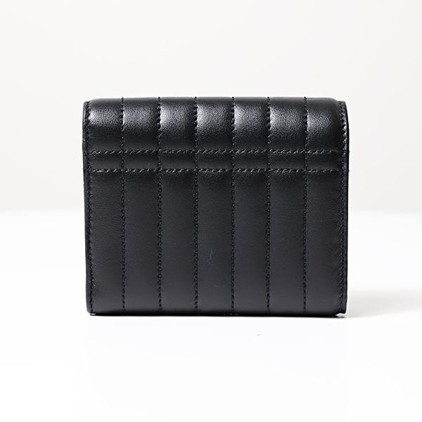 【美品】バーバリー 折り財布 レザー ブラック ゴールド TBロゴ キルティング BURBERRY Burberry バーバリー Quilted Leather Lola Tri-Fold