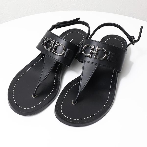 Salvatore Ferragamo トングサンダル フラット ロゴ金具 FERRAGAMO 