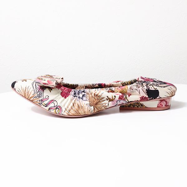 Salvatore Ferragamo サルヴァトーレフェラガモ Botanical Ribbon Pumps ボタニカル リボン パンプス ポインテッドトゥ ローヒール 花柄 736617｜lag-onlinestore｜04