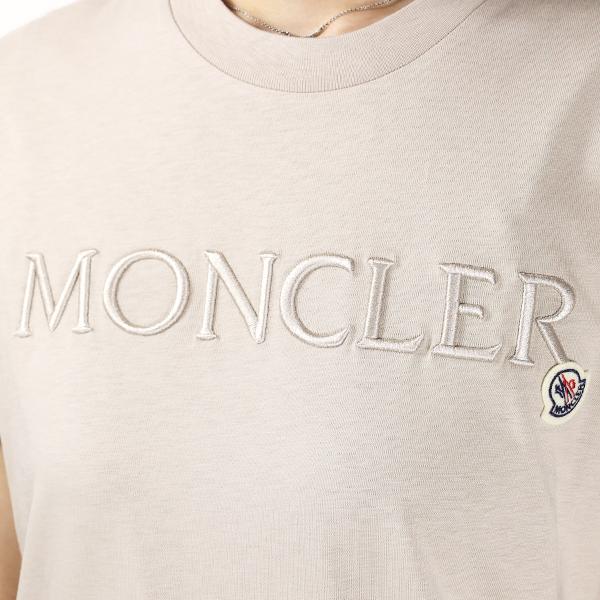 MONCLER モンクレール Logo T-Shirts Tシャツ トップス 半袖 クルーネック レギュラーフィット コットン ロゴ刺繍 レディース 8C00006 829HPの画像