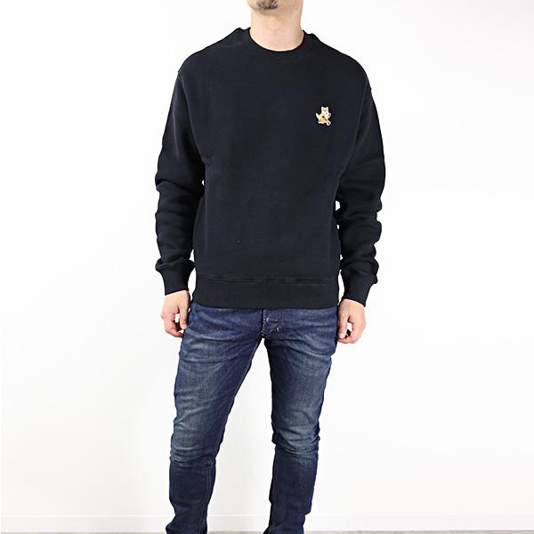 Maison Kitsune メゾンキツネ Speedy Fox Patch Comfort Sweatshirts スウェットシャツ トレーナー 長袖 裏起毛 フォックスパッチ コットン MM00313KM0307