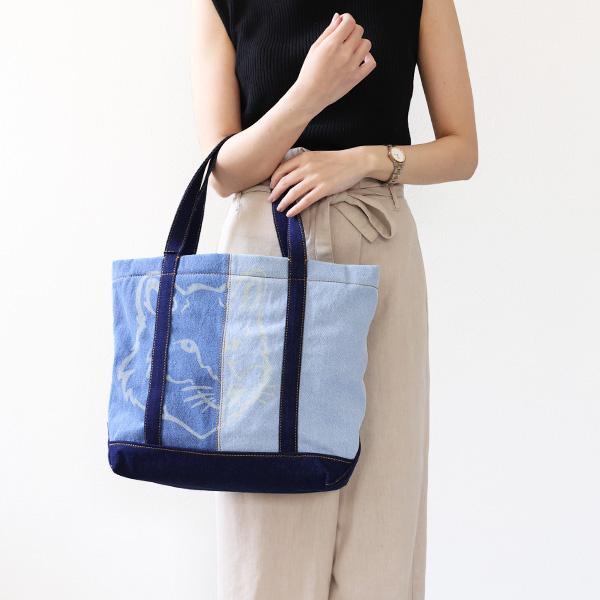 MAISON KITSUNE（メゾン キツネ） Fox Head Medium Denim Tote Bag