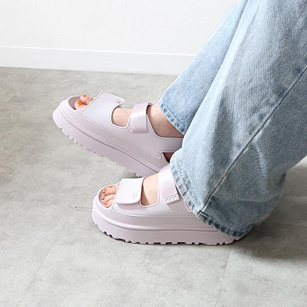 UGG アグ GoldenGlow Sandals ゴールデングロウ ストラップサンダル サンダル 靴 プラットフォーム 厚底 ロゴ レディース 1152685の画像