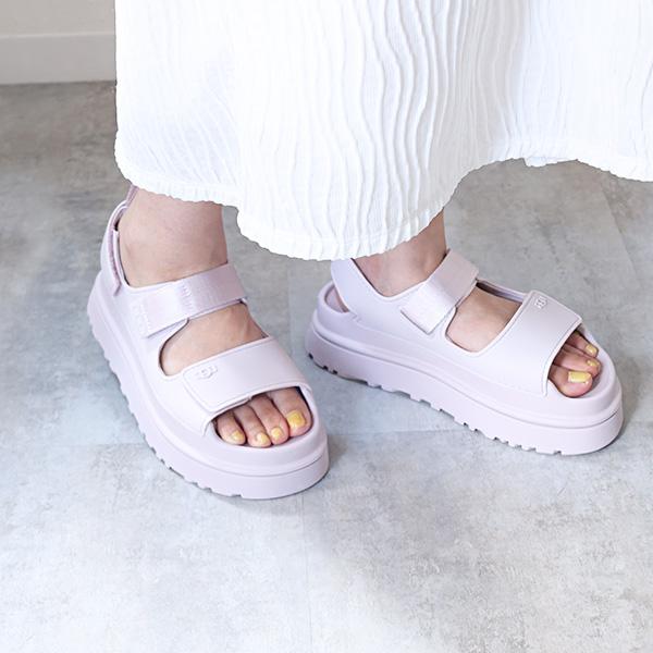UGG アグ GoldenGlow Sandals ゴールデングロウ ストラップサンダル サンダル 靴 プラットフォーム 厚底 ロゴ レディース 1152685の画像