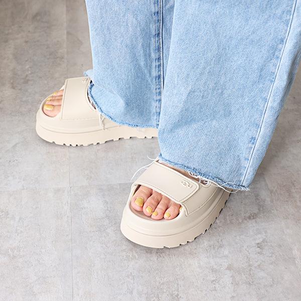 UGG アグ GoldenGlow Sandals ゴールデングロウ ストラップサンダル サンダル 靴 プラットフォーム 厚底 ロゴ レディース 1152685の画像