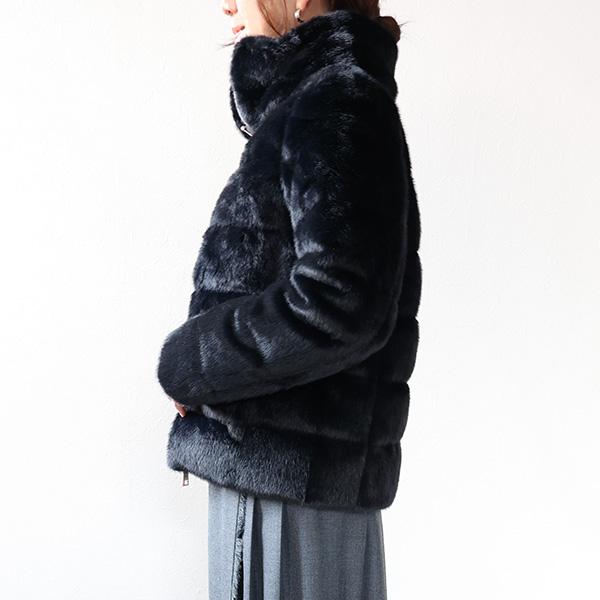 Herno ブラック ダウンジャケット エコファー付き HERNO（ヘルノ） Eco Fur Down Jacket エコファー ダウンジャケット