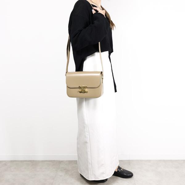 セリーヌ CELINE ショルダーバッグ クラシックトリオンフ 斜め掛け 187363 ホワイト CELINE（セリーヌ） CLASSIQUE TRIOMPHE Shoulder Bag クラシック