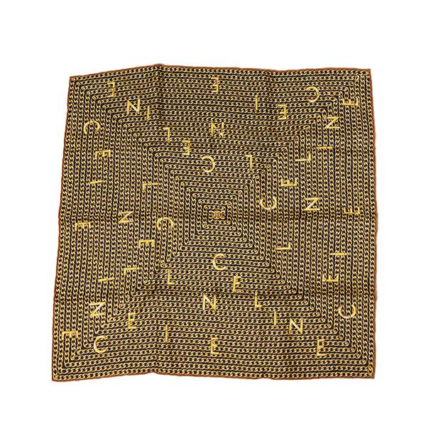 CELINE セリーヌ Spiral Print Silk Twill Bandana バンダナ