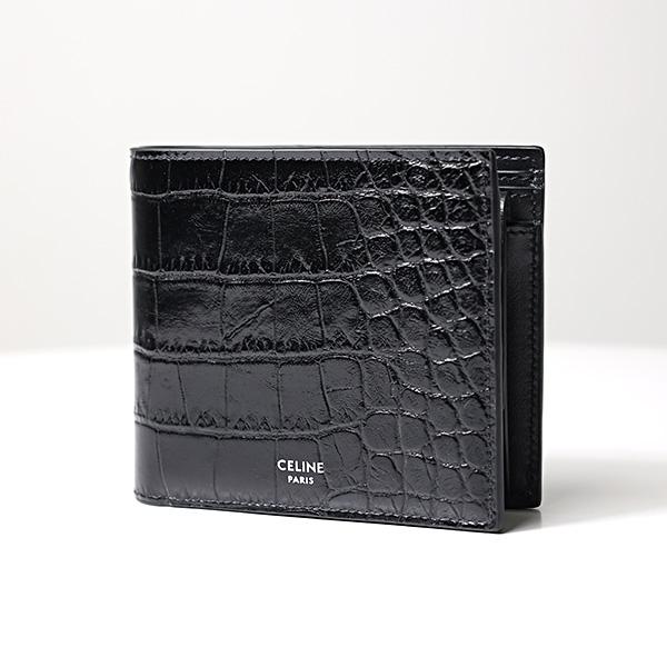 CELINE（セリーヌ） Crocodile Embossed Bi-Fold Wallet クロコダイル