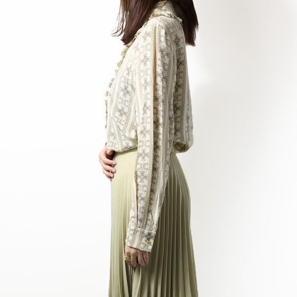 CELINE（セリーヌ） Triomphe Frill Blouse クレープ ド シーヌ フリル