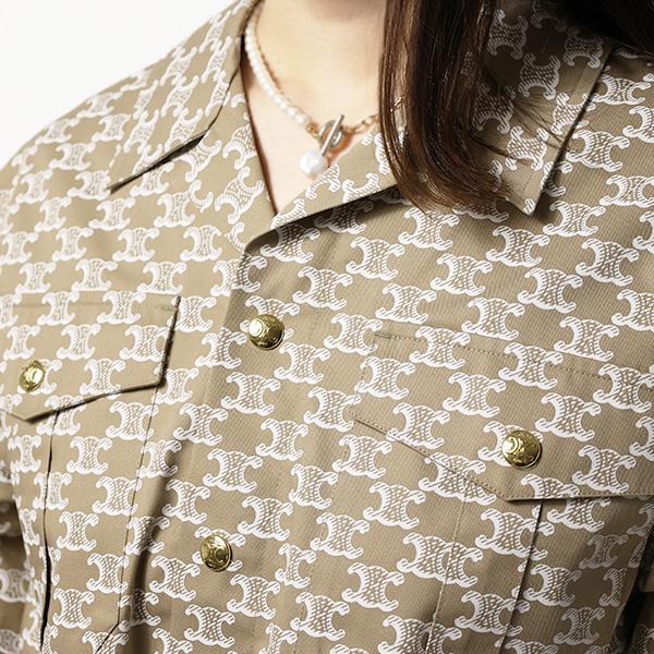 CELINE（セリーヌ） Triomphe Cropped Shirts クロップドシャツ