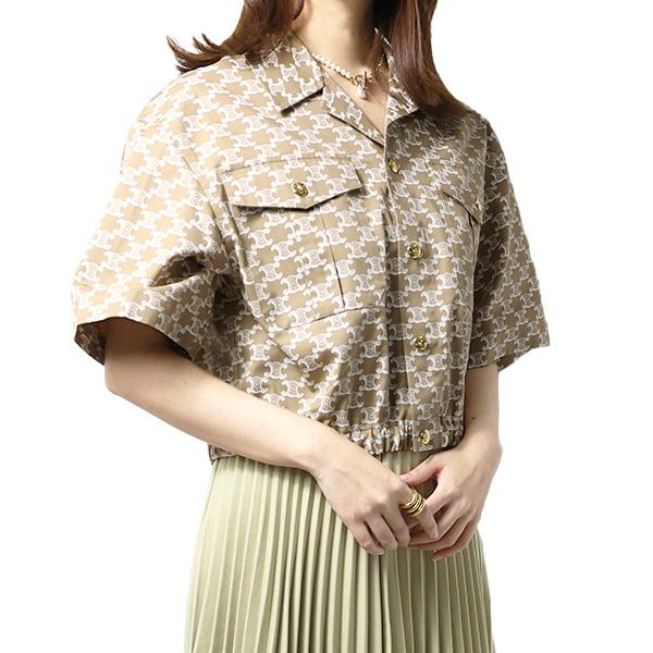 CELINE セリーヌ Triomphe Cropped Shirts クロップドシャツ