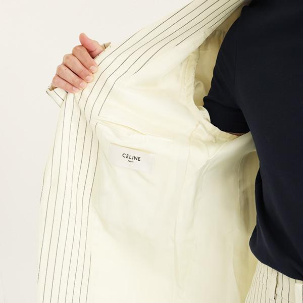 CELINE セリーヌ Striped Wool Classic Jacket ストライプウール