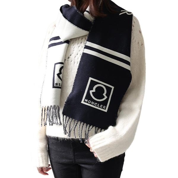 MONCLER モンクレール ダウン ロゴ フリンジ マフラー MONCLER モンクレール ダウン ロゴ フリンジ マフラー MONCLER