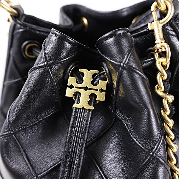 【新品】トリーバーチ FLEMING SOFT BUCKET BAG 黒 NEW Tory Burch Soft Fleming Black Leather Bucket Drawstring