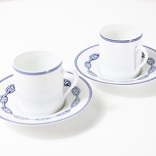 HERMES（エルメス） Chaine D'ancre Blue Flat Cup&Saucer Set